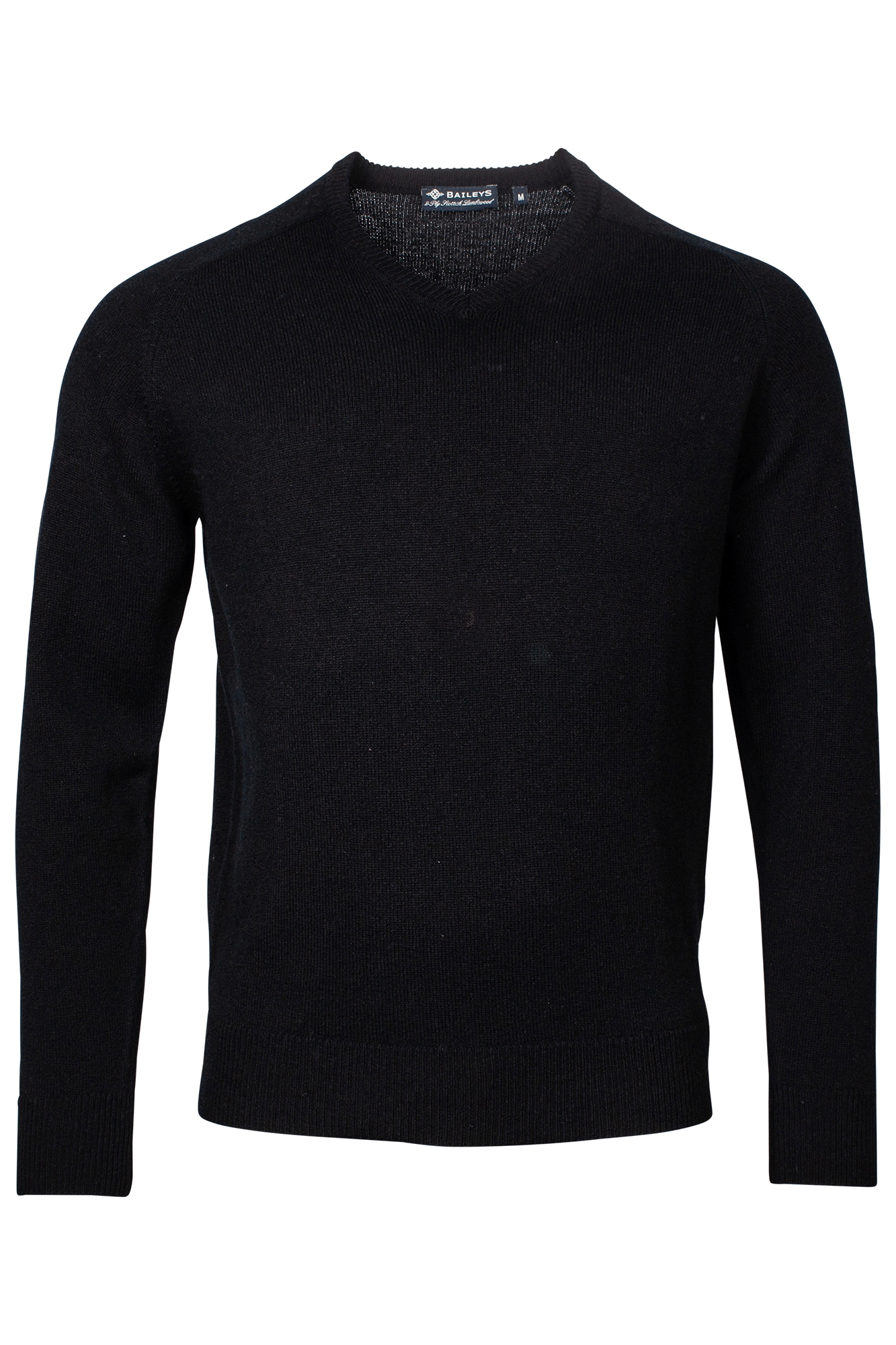 Baileys lamswollen pullover, v-hals, zwart